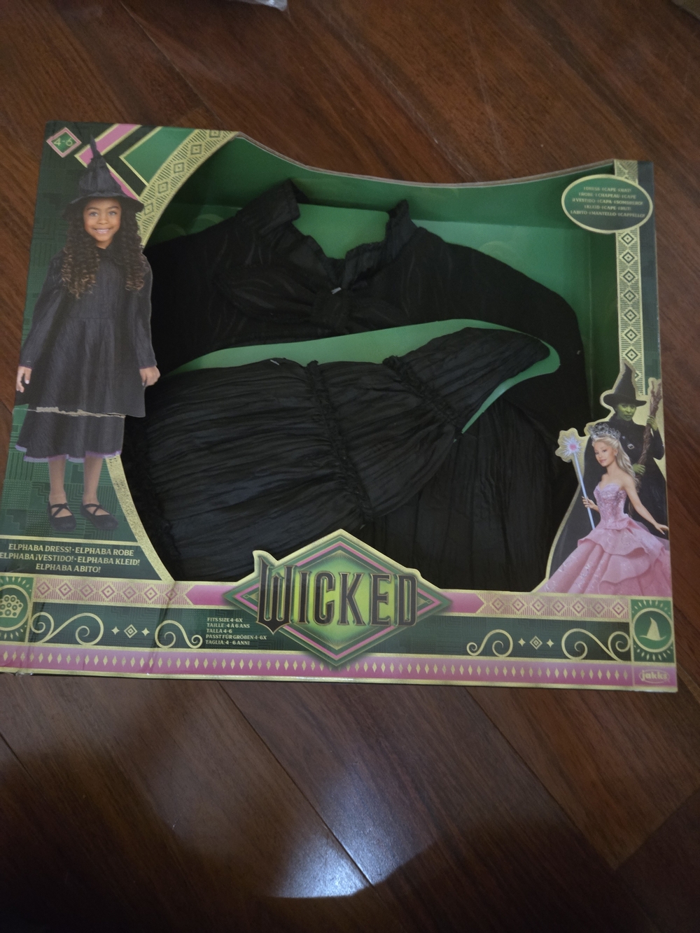Wicked Elphaba Dress Cape And Hat Size 4-6